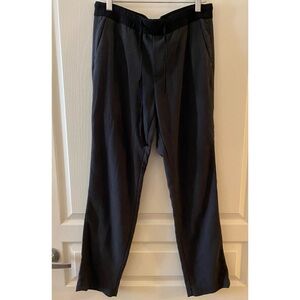 JAMES PERSE Pull On Elastic Waist Straight Leg Pants in Grey & Black - M